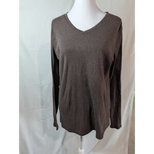 Carhartt Shirt Women's Size Medium Brown V-Neck Casual Minimalist Tunic Top EUC